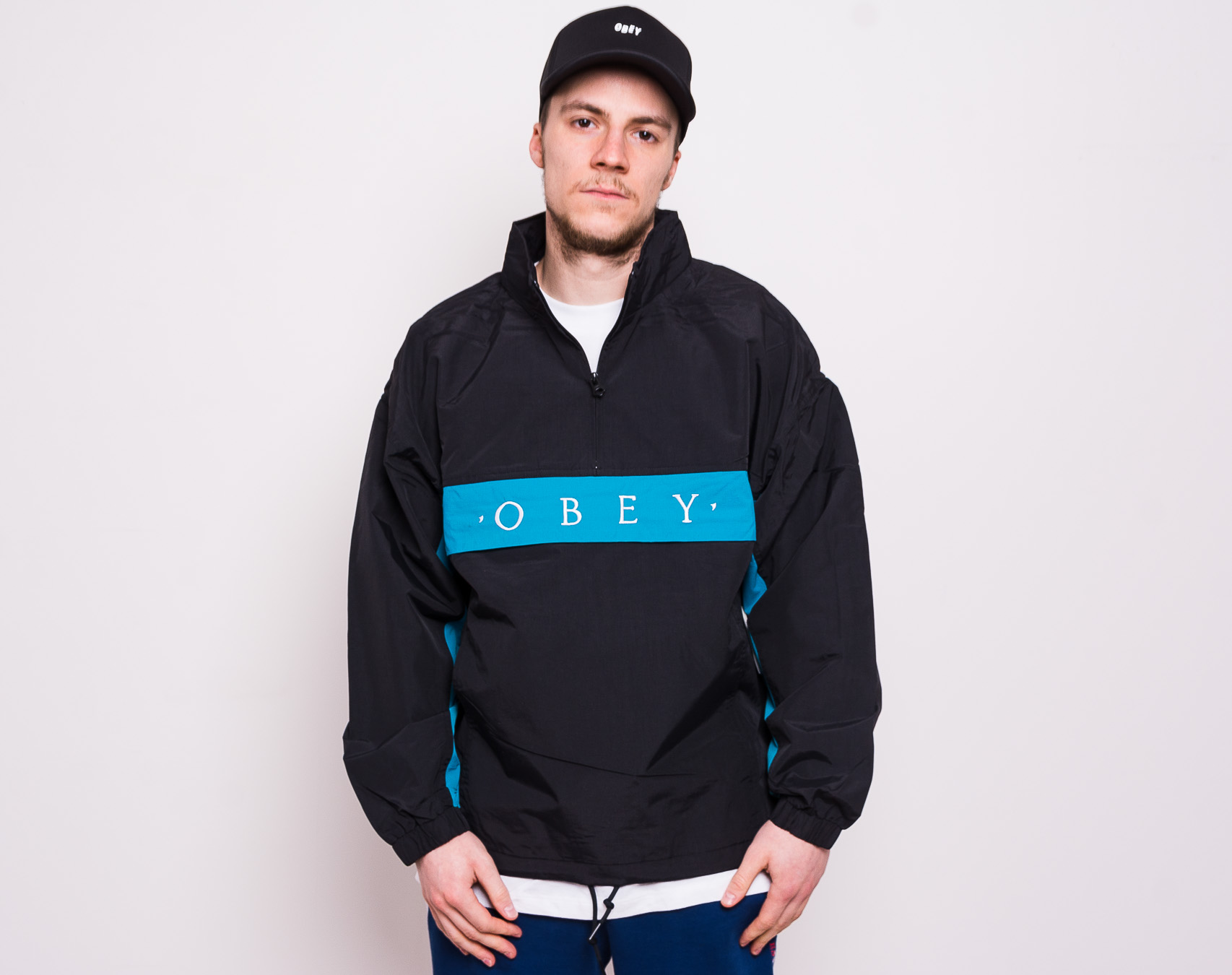 Bunda OBEY Title Anorak Black 121800362-BLK