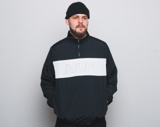 Bunda pánská HUF Jacket Stadium Half Zip Track Black