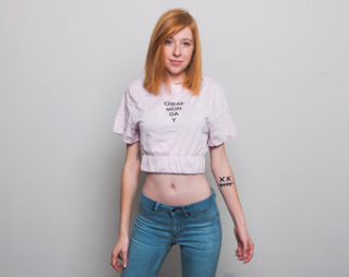 Crop Top Cheap Monday Mirror Logo Pale Pink