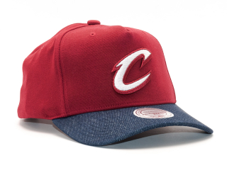 Kšiltovka Mitchell & Ness Denim Visor Cleveland Cavaliers Burgundy/Black Snapback