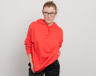 Dámská Mikina S Kapucí Cheap Monday Cheat Hood Repeat Logo Coral