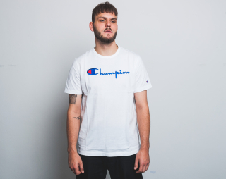 Triko Champion Crewneck T-Shirt Classic Logo White 210972 WW001 WHT