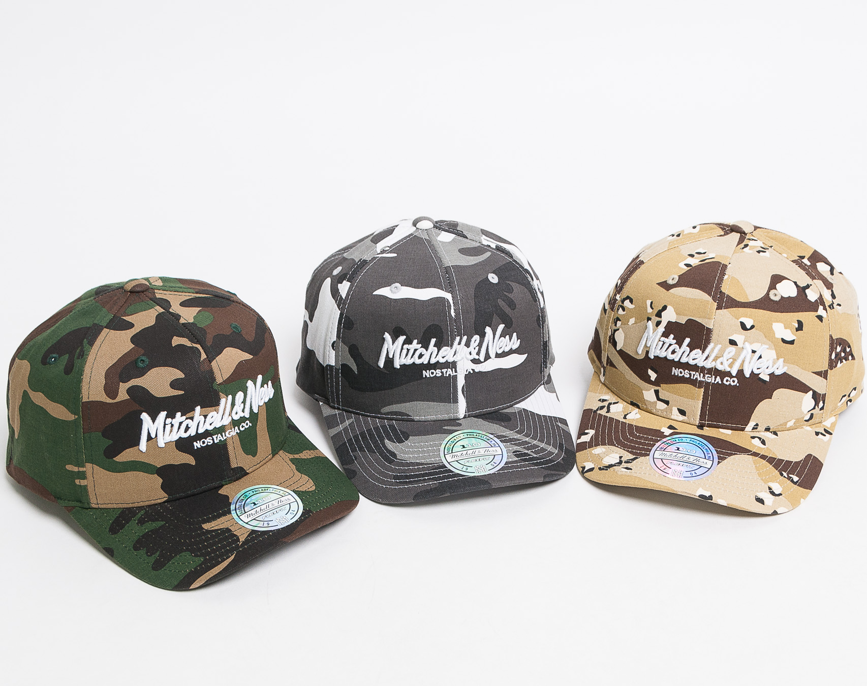 Kšiltovka Mitchell & Ness Script High Crown Urban Camo Snapback