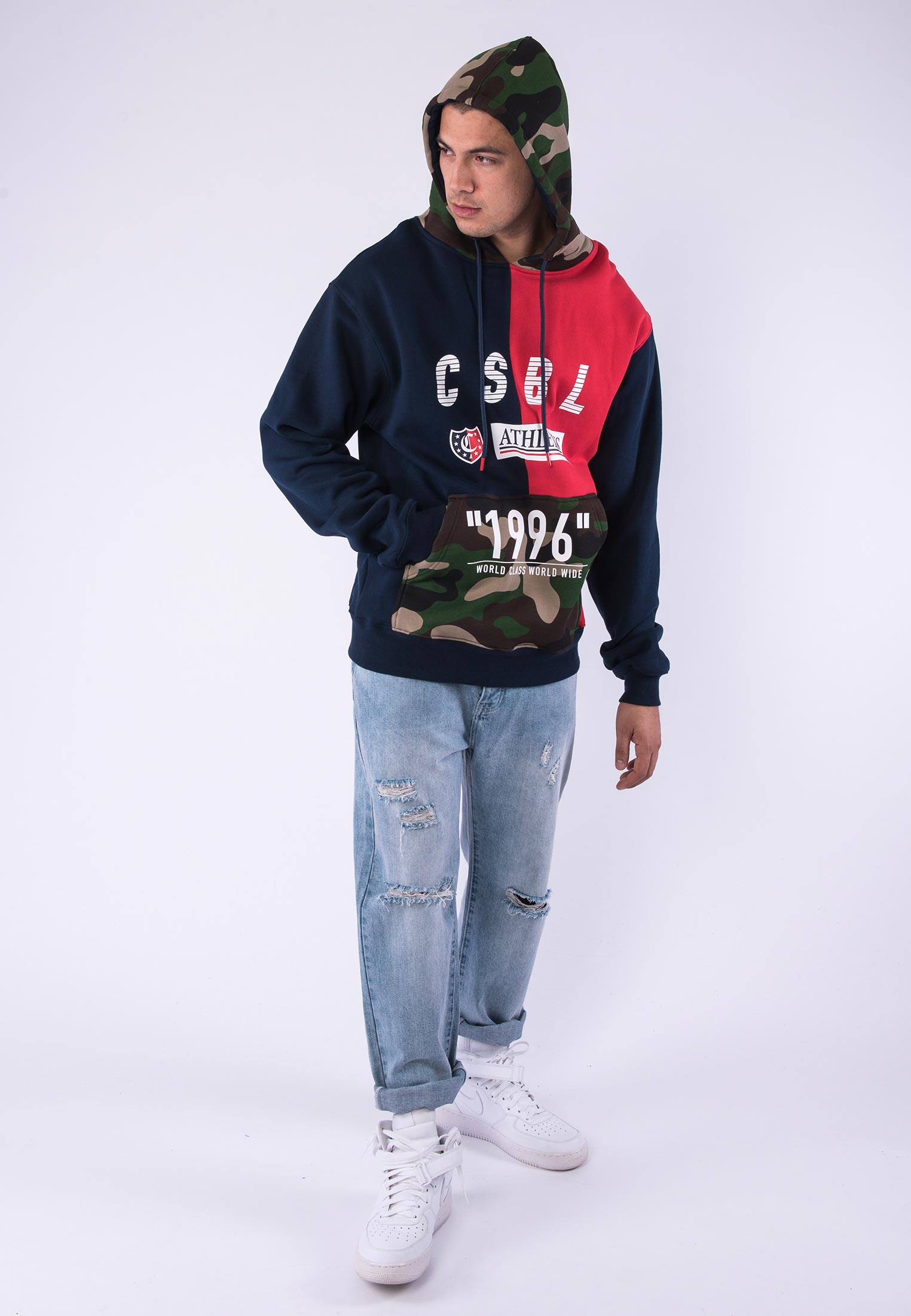 Mikina Cayler & Sons WCWW 1996 Semi Box Hoody Navy/Woodland Camo