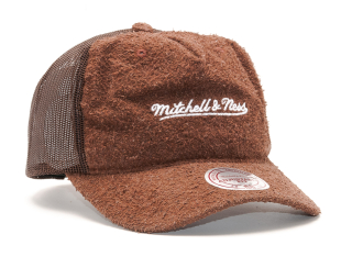 Kšiltovka Mitchell & Ness Long Hair Suede Trucker Brown Snapback
